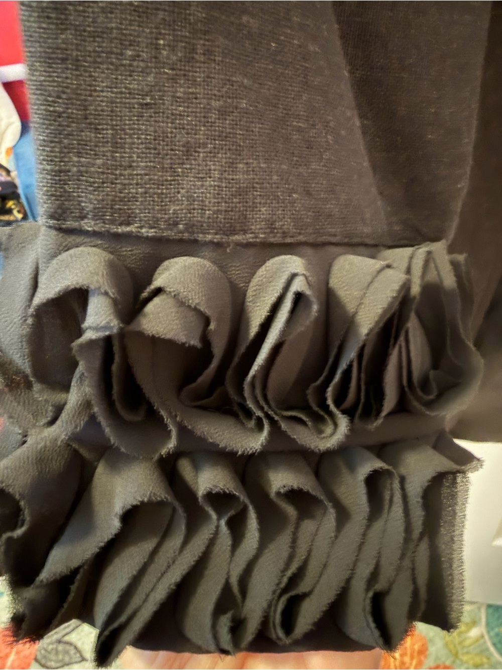 Multiples Black Ruffle-Cuff Buttoned Dress Jacket - Picture 6 of 9